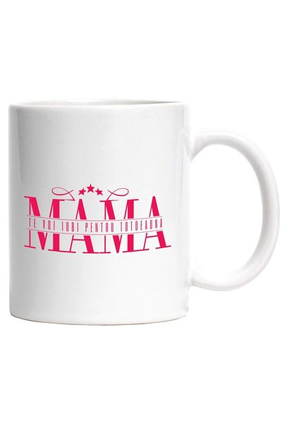 INOVATIX Personalized white mug, MOM - I Will Love You Forever, INOVATIX®. 330ml