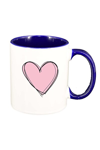 INOVATIX Εξατομικευμένη λευκή κούπα, Love, σκούρο μπλε εσωτερικό, D381, INOVA...