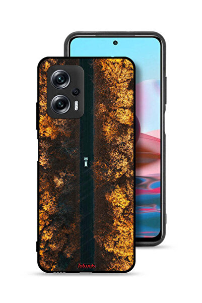 Tolwak غطاء حماية لهاتف Xiaomi Poco X4 GT بتصميم طريق في أشجار الخريف