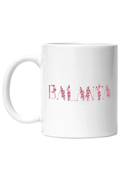 INOVATIX Cana alba personalizata, Numele Balanta, Floral, Colorat, Creativ, F...