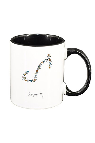 INOVATIX Εξατομικευμένη λευκή κούπα, Zodiac, Scorpio, μαύρο εσωτερικό, D1382,...