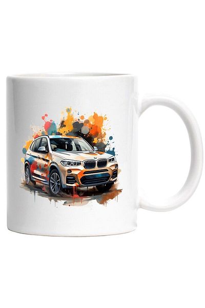 INOVATIX Personalized white mug, Car, Paint Stains, Watercolor, BMW, INOVATIX®. 330ml