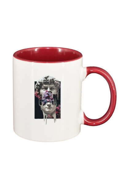 INOVATIX Εξατομικευμένη λευκή κούπα, David, σκούρο κόκκινο εσωτερικό, D1455, ...