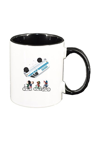 INOVATIX Cană albă personalizată, Stranger Things, interior negru, D1300, INOVATIX®. 330ml