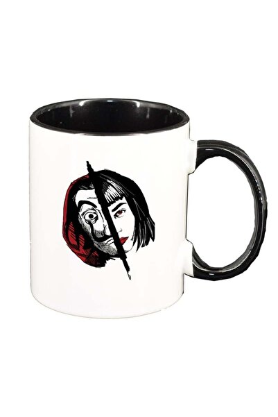 INOVATIX Cana alba personalizata, La Casa De Papel, interior negru, D1303, IN...