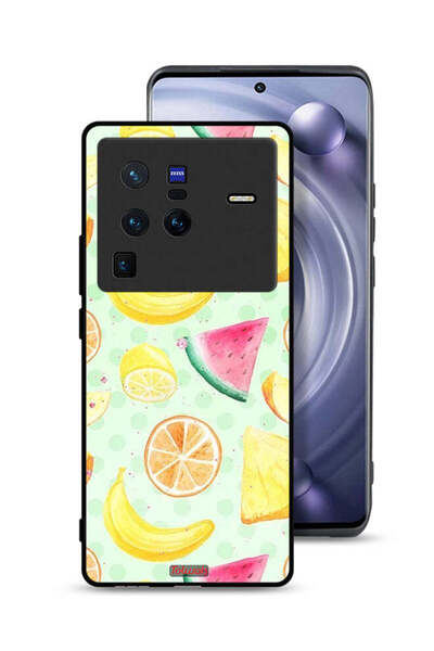 Tolwak غطاء حماية لهاتف Vivo X80 Pro برسومات فنية بألوان مائية وفواكه
