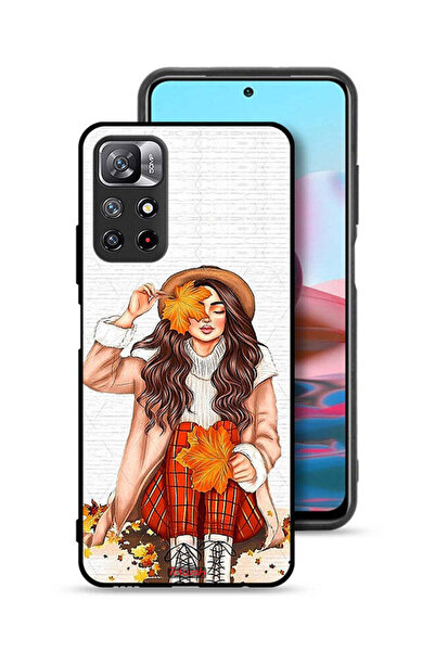 Tolwak غطاء حماية لهاتف شاومي ريدمي نوت 11 4G يحمل صورة أوراق الخريف الفنية