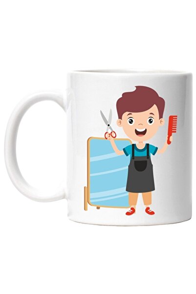 INOVATIX Cana alba personalizata, Hairstylist, Frizer, Foarfeca, Pieptane, Og...