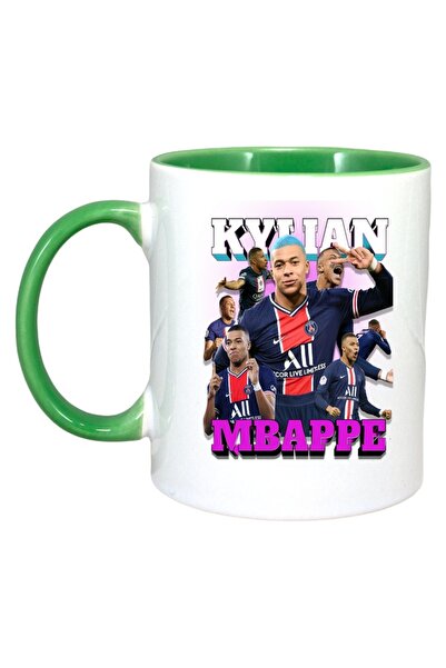 INOVATIX Cana alba personalizata, Kylian Mbappe PSG goal, Cri-Flo, Maner si interior Verde, INOVATIX®. 330ml