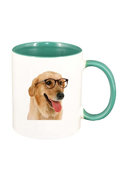 INOVATIX Cana alba personalizata, Caine, interior verde, D180, INOVATIX®. 330ml