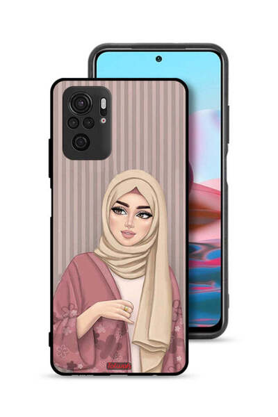 Tolwak Xiaomi Redmi Note 10 4G Protective Case Cover Hijab Girl Art