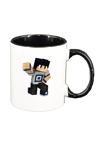 INOVATIX Cana alba personalizata, Minecraft, interior negru, D1460, INOVATIX®...