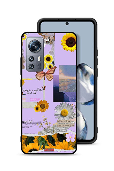 Tolwak Xiaomi 12S Protective Case Cover Beautiful Sunflower Stickers