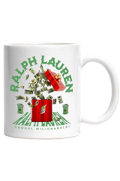 INOVATIX Personalized white mug, _Ralph Lauren_ - Millionaire's Gift, INOVATIX®. 330ml