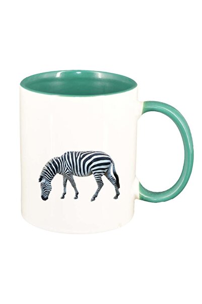 INOVATIX Cana alba personalizata, Zebra, interior verde, D204, INOVATIX®. 330ml