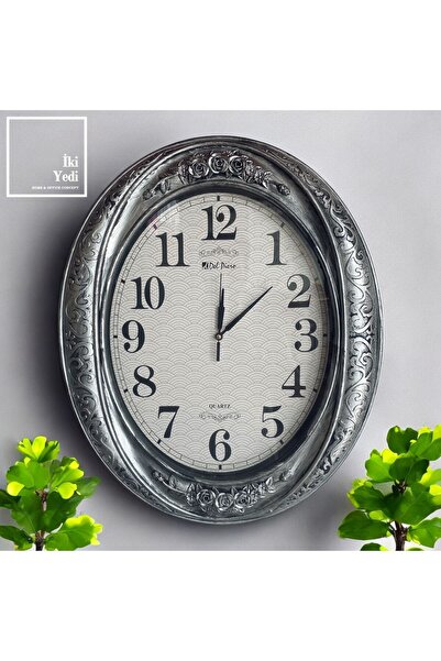 77 Jourdain 63 cm Eskitme Gri Duvar Saati – Avangard Tasarım Ev Ofis Dekoru L...