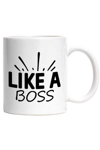 INOVATIX Personalized white mug, English text Like a boss - like a boss, INOVATIX®. 330ml