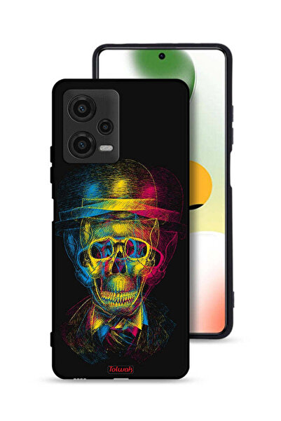 Tolwak غطاء حماية شاومي بوكو X5 بتصميم جمجمة وقبعة ملونة وفن خيالي