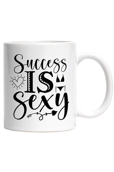 INOVATIX Personalized white mug, heart and the phrase Success is sexy - success is sexy, INOVATIX®. 330ml