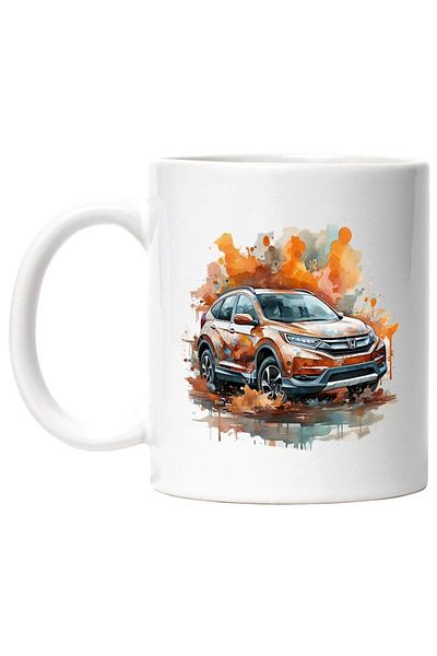 INOVATIX Personalized white mug, Car, Honda CR-V, Vehicle, Watercolor, Water, INOVATIX®. 330ml