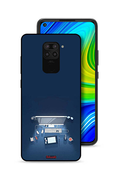 Tolwak غطاء حماية لجهاز شاومي ريدمي نوت 9 بتصميم فني على شكل مكتب كمبيوتر