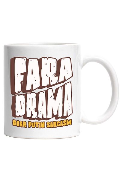 INOVATIX Personalized white mug, Bizarre No Drama But A Little Sarcasm, Vintige Camp Style, INOVATIX®. 330ml