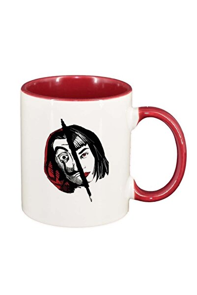 INOVATIX Cana alba personalizata, La Casa De Papel, interior rosu-inchis, D13...