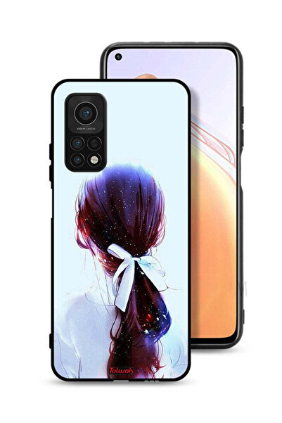 Tolwak غطاء حماية لهاتف شاومي مي 10 تي برو 5G، ربطة شعر مع رباط شعر، فن فتاة