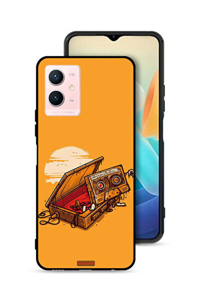 Tolwak غطاء حماية لهاتف Vivo Y33s 5G بتصميم شريط كاسيت وشريط لاصق