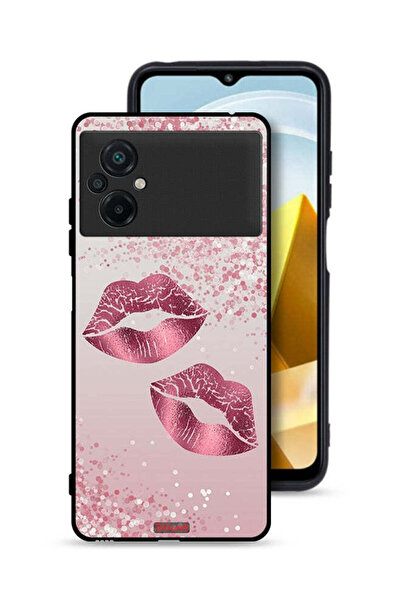 Tolwak Xiaomi Poco M5 4G Protective Case Cover Glitter Lips