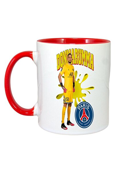 INOVATIX Εξατομικευμένη Λευκή Κούπα, Gianluigi Donnarumma PSG, Κόκκινη Λαβή κ...