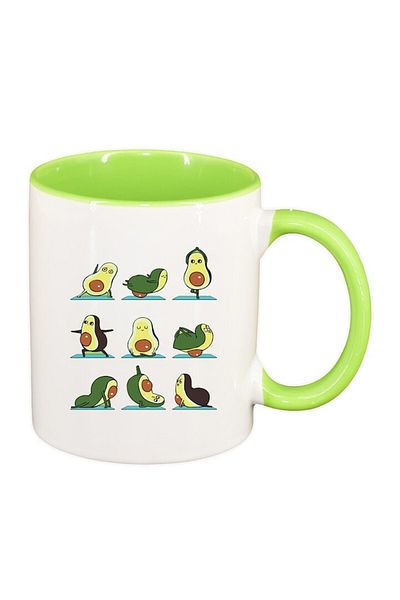 INOVATIX Personalized white mug, Avocado, light green interior, D1456, INOVATIX®. 330ml