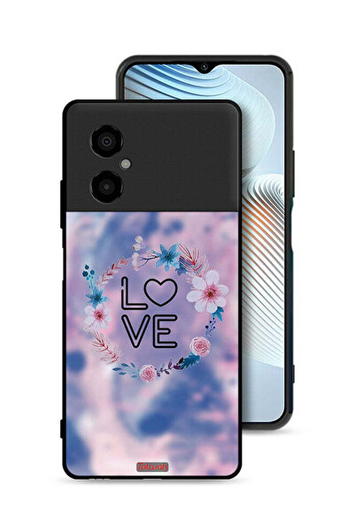 Tolwak غطاء حماية Xiaomi Poco M4 5G برسومات زهور الحب الدائرية