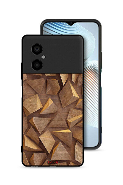 Tolwak غطاء حماية لهاتف Xiaomi Poco M4 5G بتصميم قطع خشبية فنية