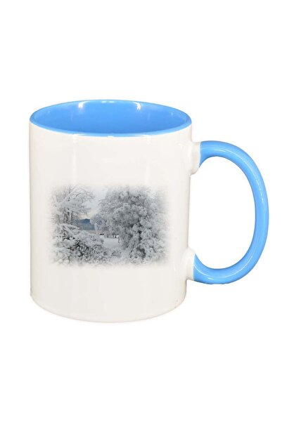 INOVATIX Персонализирана бяла чаша, Картина, син интериор, D257, INOVATIX®. 3...