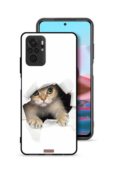 Tolwak Xiaomi Redmi Note 10 4G Protective Case Cover Cat Appearing