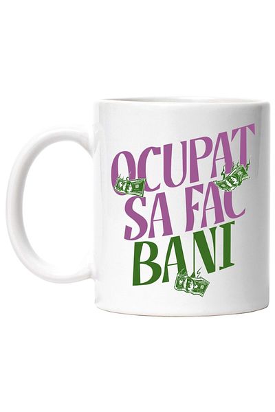 INOVATIX Personalized white mug, busy making money, lover of wealth and work, INOVATIX®. 330ml