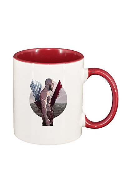 INOVATIX Cana alba personalizata, Vikingii, interior rosu-inchis, D1439, INOV...