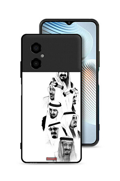 Tolwak غطاء حماية لهاتف شاومي بوكو M4 5G، رسم ملوك السعودية، أبيض وأسود