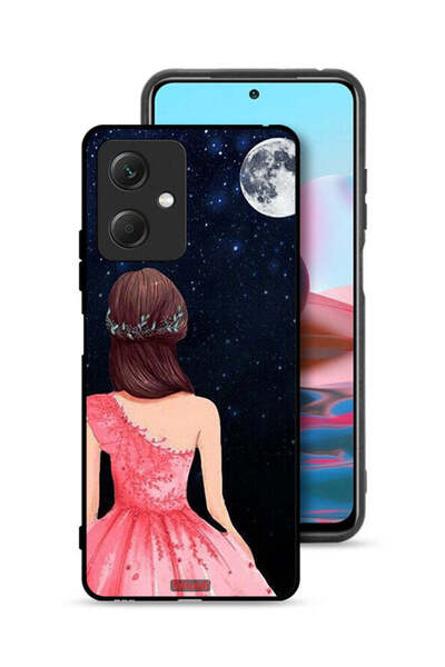 Tolwak Xiaomi Redmi Note 12 Protective Case Cover Girl And Moon Art