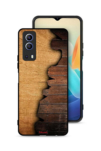 Tolwak غطاء حماية لهاتف Vivo Y72 5G بنمط خشبي عتيق