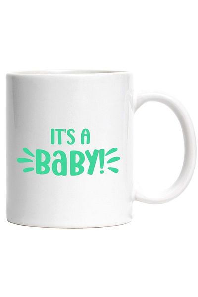 INOVATIX Personalized white mug, in English, It's a Baby Children, Family, Born, INOVATIX®. 330ml