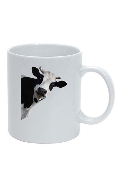 INOVATIX Personalized white mug, Cow, white, D97, INOVATIX®. 330ml