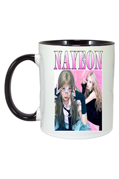 INOVATIX Cana Alba Personalizata, Formatia/trupa Nayeon, Maner Si Interior Negru, ®. 330ml