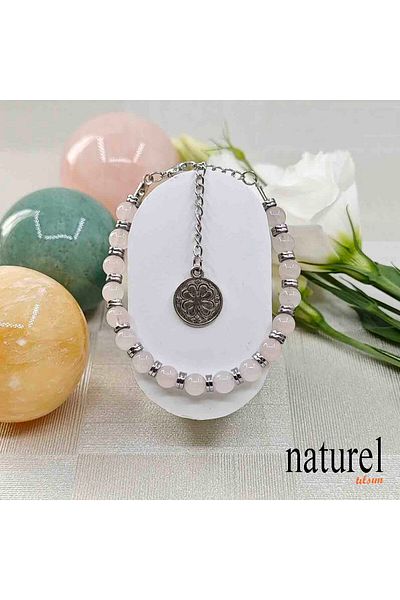 Naturel Tılsım Pink Quartz Natural Stone 6mm Bracelet