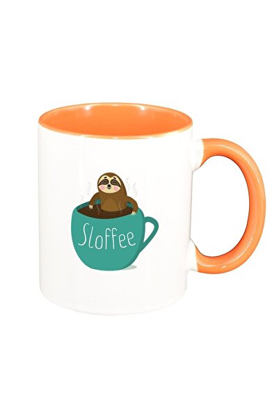 INOVATIX Cana alba personalizata, Sloffe, interior portocaliu, D1477, INOVATI...