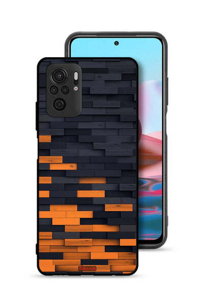 Tolwak Xiaomi Redmi Note 10 4G Protective Case Cover Wooden Wall