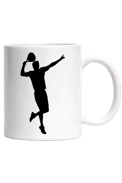 INOVATIX Personalized white mug, a tennis player preparing to hit the ball, INOVATIX®. 330ml