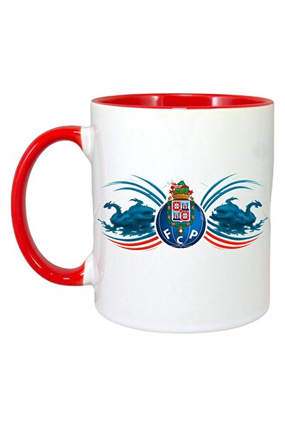 INOVATIX Εξατομικευμένη Λευκή Κούπα, Fc Porto Portugal, Κόκκινη Λαβή και Εσωτ...