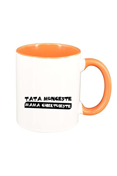 INOVATIX Εξατομικευμένη λευκή κούπα, Tata, πορτοκαλί εσωτερικό, D89, INOVATIX...